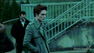 a man in a trench coat is standing in front of stairs with nemo-beatrice written at the bottom