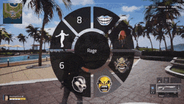 a screenshot of a video game with the word rage at the bottom