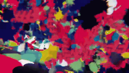 a colorful painting with a bbc logo on the bottom