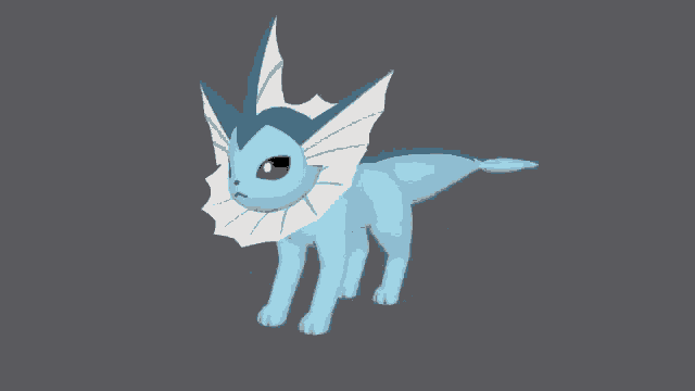 a 3d model of a blue cat with a white collar on a grey background
