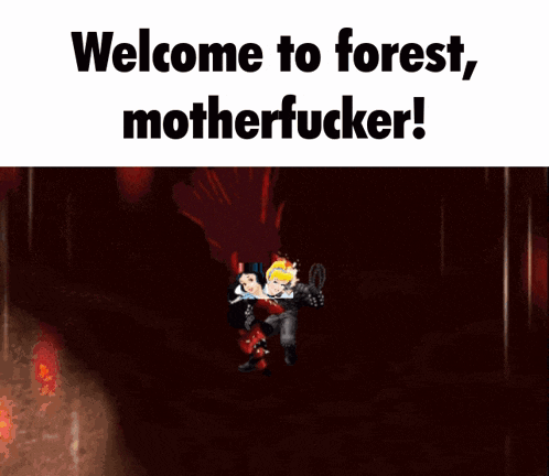 a cartoon of snow white and ghost rider with the caption welcome to forest motherfucker
