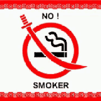 a no smoker sign with a toothbrush in the middle