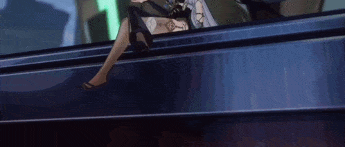 a cartoon character is sitting on an escalator in a dark room .