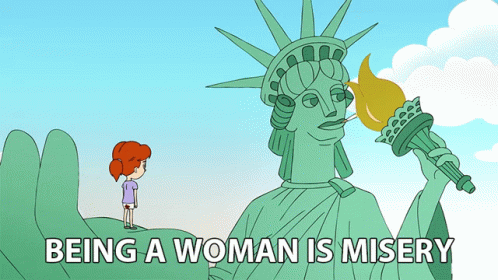 Being A Woman Is Misery Statue Of Liberty GIF - Being A Woman Is Misery Statue Of Liberty Difficult GIFs