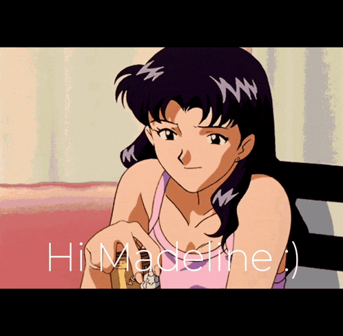Hi Madeline Misato GIF - Hi Madeline Misato Evangelion GIFs