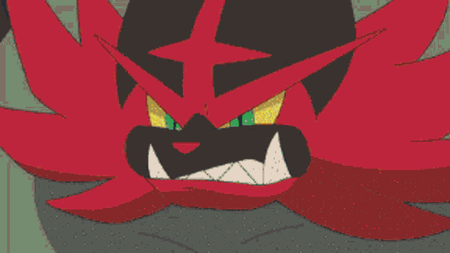 a pixelated image of a person 's face with a red and yellow background