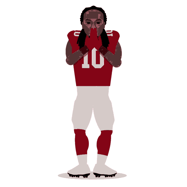 an illustration of a football player wearing a red jersey with the number 10 on it