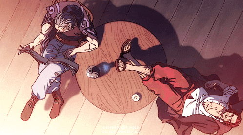 a drawing of a man reading a book and another man laying on a table