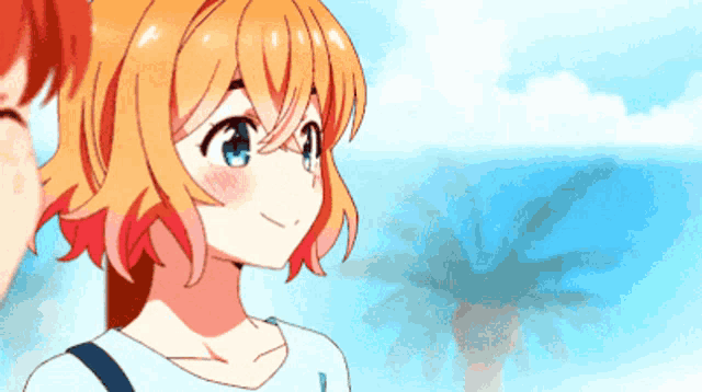 a couple of anime characters standing next to each other