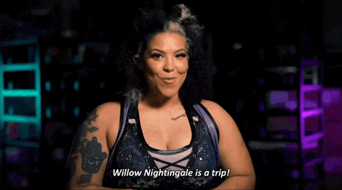 a female wrestler says willow nightingale is a trip in a dark room