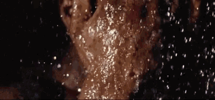 a close up of a woman 's shoulder covered in glitter .