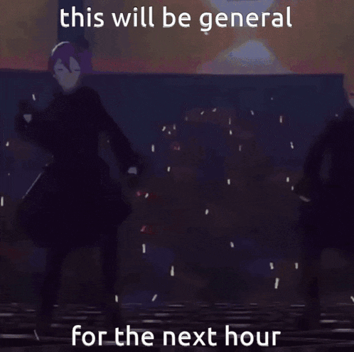 a boxing match with the words this will be general for the next hour on the bottom