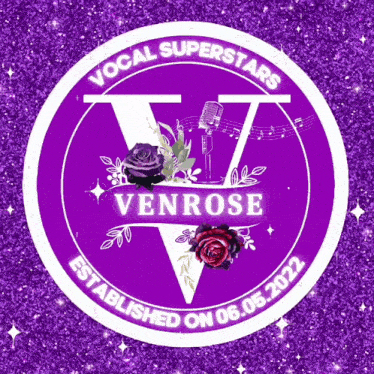 a purple circle with the word venrose on it