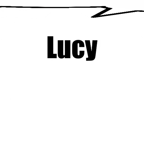 the name lucy is written in black letters on a white background .