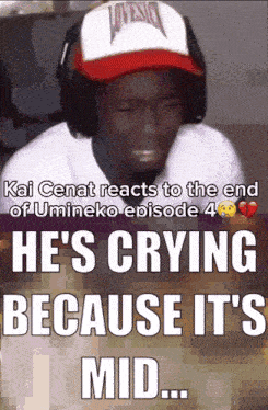 kai cenat reacts to the end of umineko episode 4 he 's crying because it 's mid...