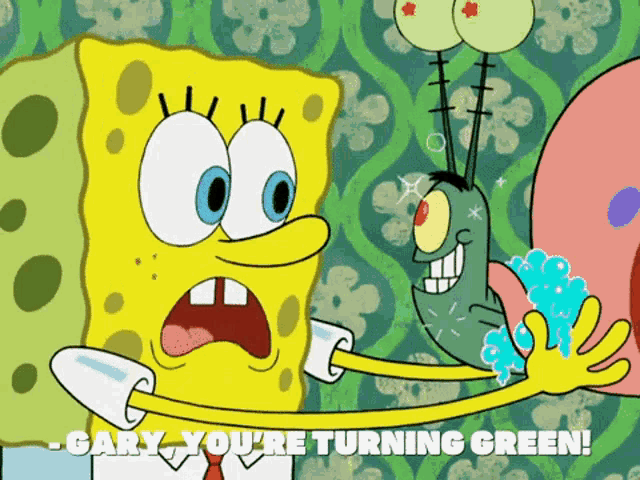 Turning Green Spongebob GIF - Turning Green Spongebob Spongebob Squarepants GIFs