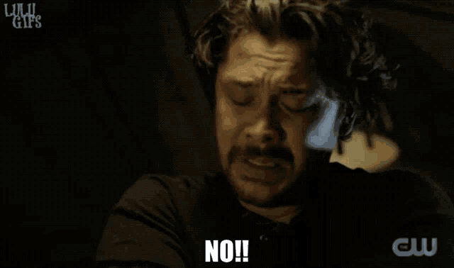 a man says " i 'm not losing you again " with a cw logo in the background