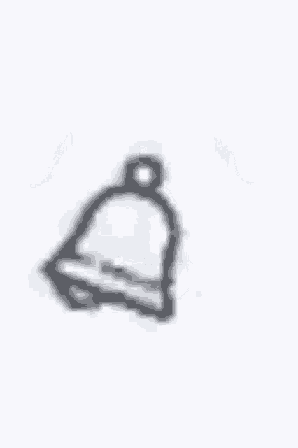a black and white drawing of a bell with two wings .