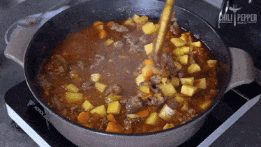 Cooking Hungarian Goulash Chili Pepper Madness GIF - Cooking Hungarian Goulash Chili Pepper Madness Stirring The Pot GIFs