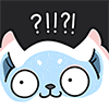 a cartoon cat with a question mark on it 's head .