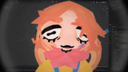 a cartoon drawing of a girl with orange hair and a bow tie
