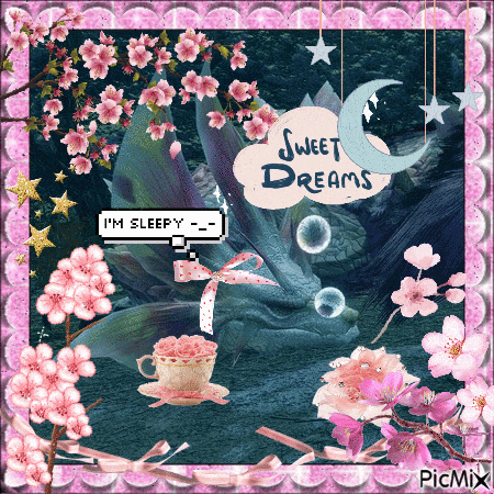 a picture of a dragon with a speech bubble that says i 'm sleepy on it