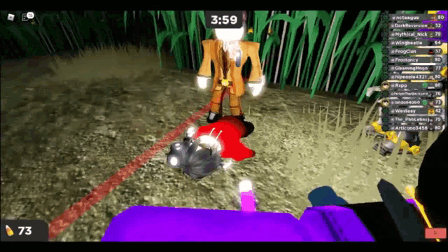 a screenshot of a video game with the time of 3:59 on it