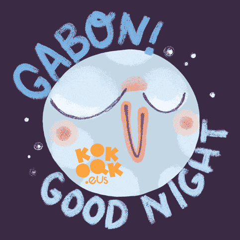 a drawing of a moon with the words gabon good night surrounding it