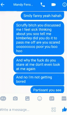 a text message between mandy fens and a partisan