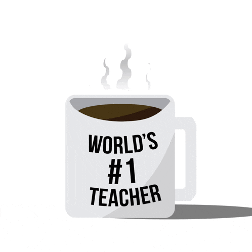 a coffee mug that says world 's # 1 teacher on it