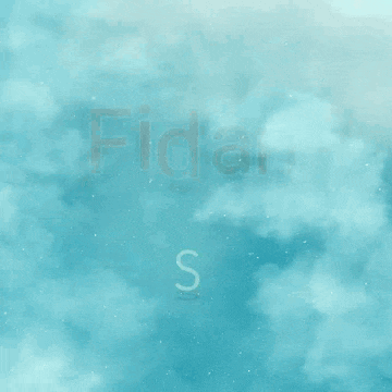 a blue background with the name fidan written in red