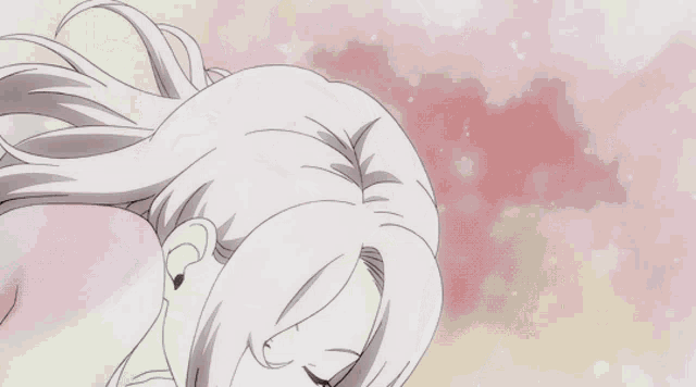 a drawing of a girl with long white hair