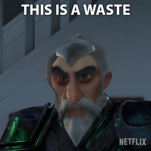 a cartoon character says this is a waste in a netflix ad