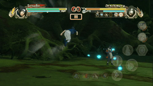 a video game with sasuke and orochimaru playing