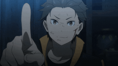 a cartoon character pointing his finger at something