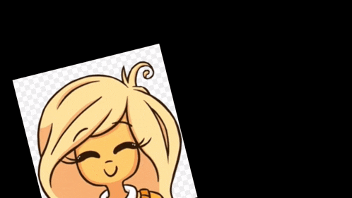 a cartoon drawing of a girl with blonde hair and a swirl in her hair