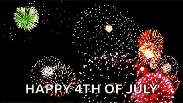 a happy 4th of july greeting card with fireworks