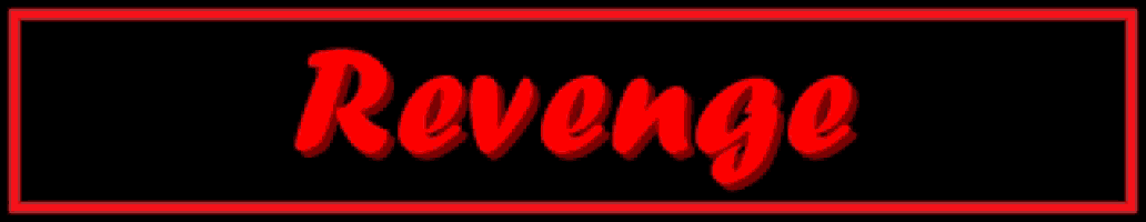 the word revenge is red on a black background