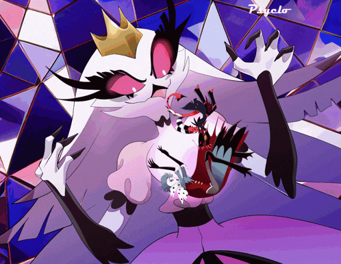 a cartoon drawing of a woman with a crown on her head and the name psycho on the bottom right
