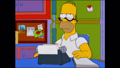 Simpson Homer Simpson GIF - Simpson Homer Simpson Machine A écrire GIFs