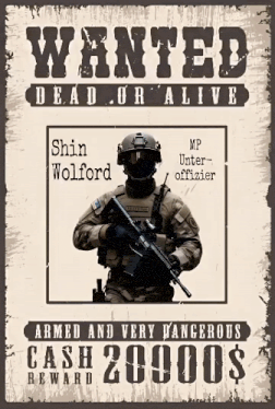 a wanted poster for shin wolford armed and very dangerous cash 20900 $