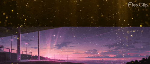 a picture of a sunset with a flexclip logo in the corner