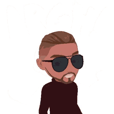 a cartoon of a man wearing sunglasses and a red shirt with the word argh written above him .