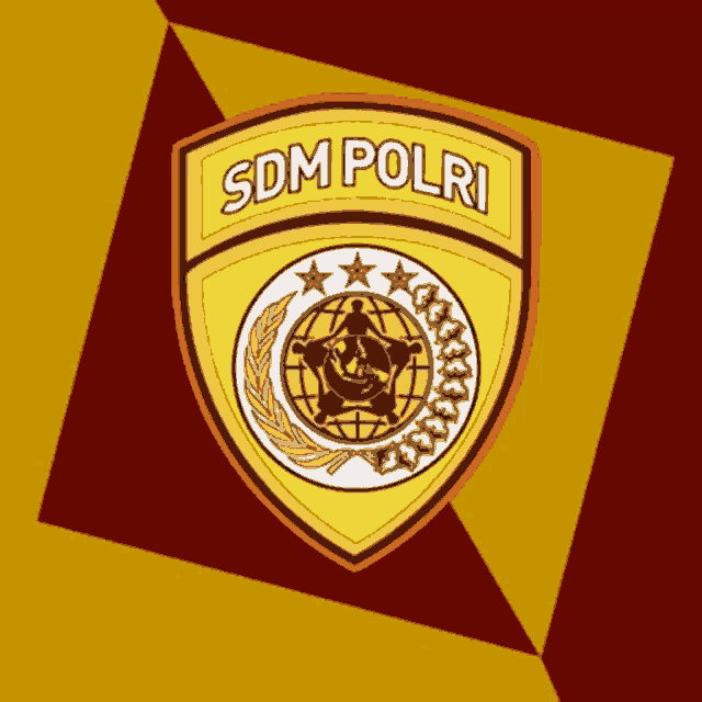 a badge that says sdm polri with a globe in the middle
