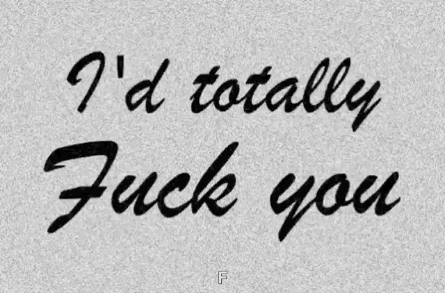 the words `` i 'd totally fuck you '' are written on a gray background .