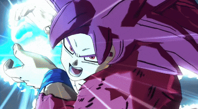 a cartoon character with purple hair is holding a blue light