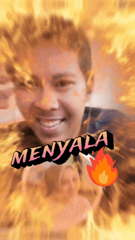 a picture of a man with the words menyala written on it