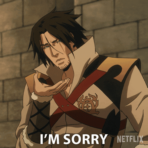 a cartoon character says i 'm sorry in a netflix ad