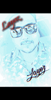a drawing of a man wearing sunglasses with the name layaz on the bottom