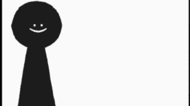 a silhouette of a person holding a gun with a smile on their face .